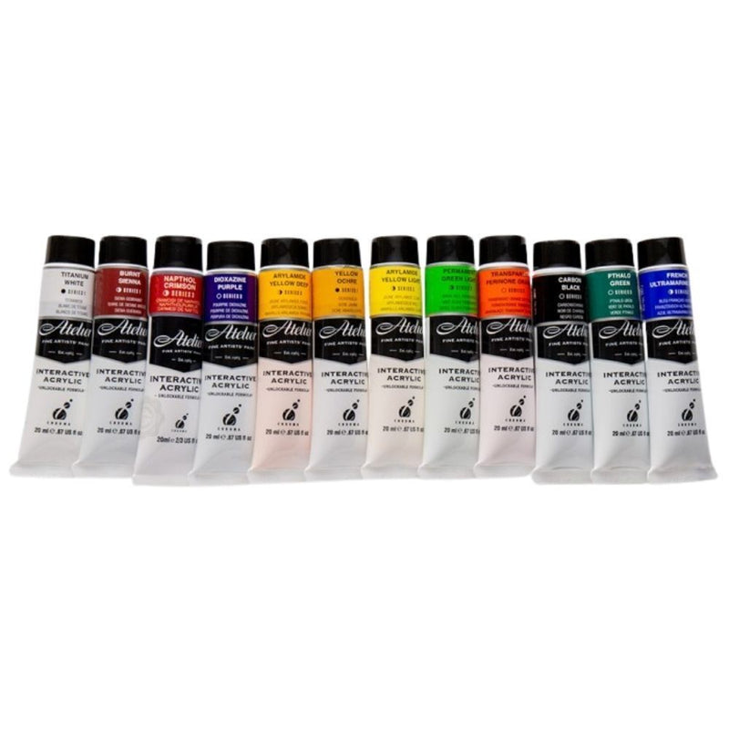 Atelier Interactive Artists' Acrylic Paint Set 12 Pack Of 20ml Tubes