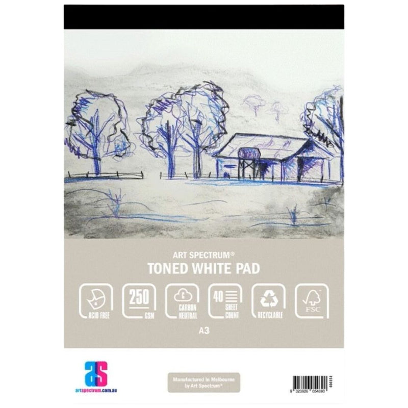 Art Spectrum White 250gsm 40 Sheet Toned Pads