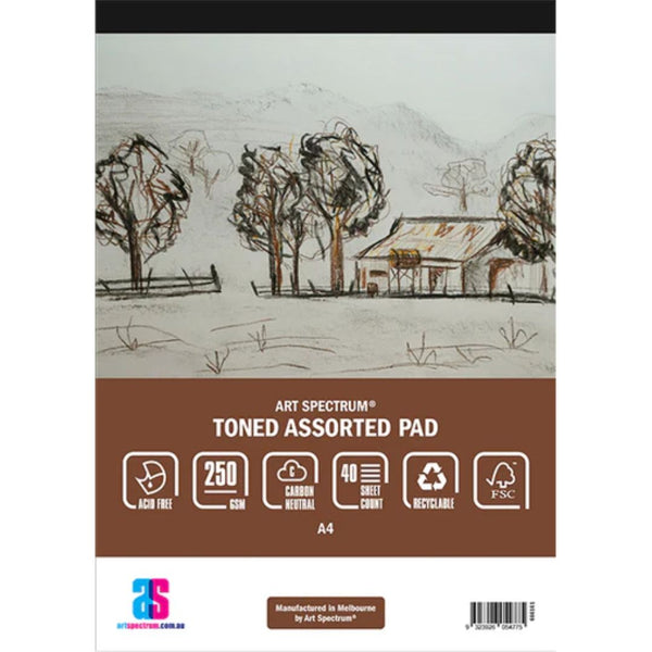 Art Spectrum Assorted 250gsm 15 Sheet Toned Pads#Size_A4