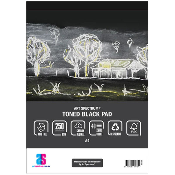 Art Spectrum Black 250gsm 40 Sheet Toned Pad#Size_A4