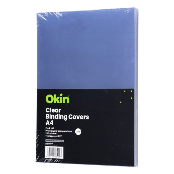 Okin Binding Covers A4 Clear 200mic Pack Of 100