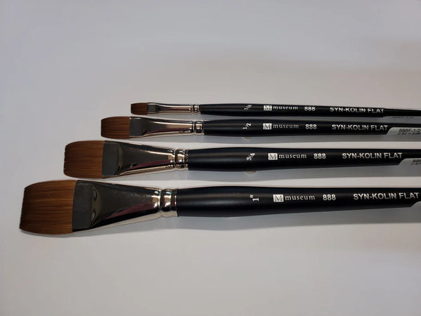 Museum S888 Synthetic Kolin Flat Brushes#Size_1 INCH