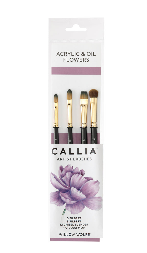 Willow Wolfe Callia Acrylic & Oil Flowers Brush Set