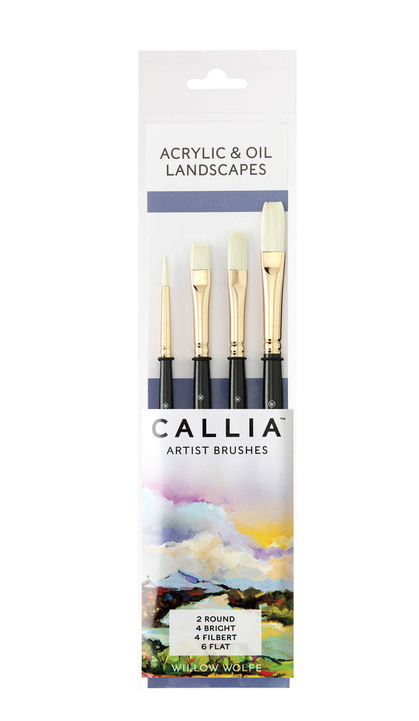 Willow Wolfe Callia Acrylic & Oil Landscapes Brush Set