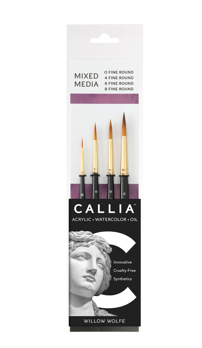 Willow Wolfe Callia Mixed Media Fine Round Brush Set