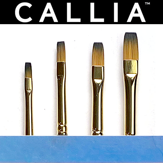 Willow Wolfe Callia Mixed Media Flat Synthetic Kolinsky Sable Brush Set