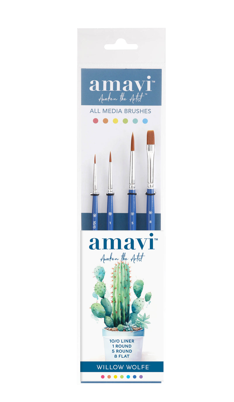 Willow Wolfe Amavi Essentials Golden Taklon Brush Set