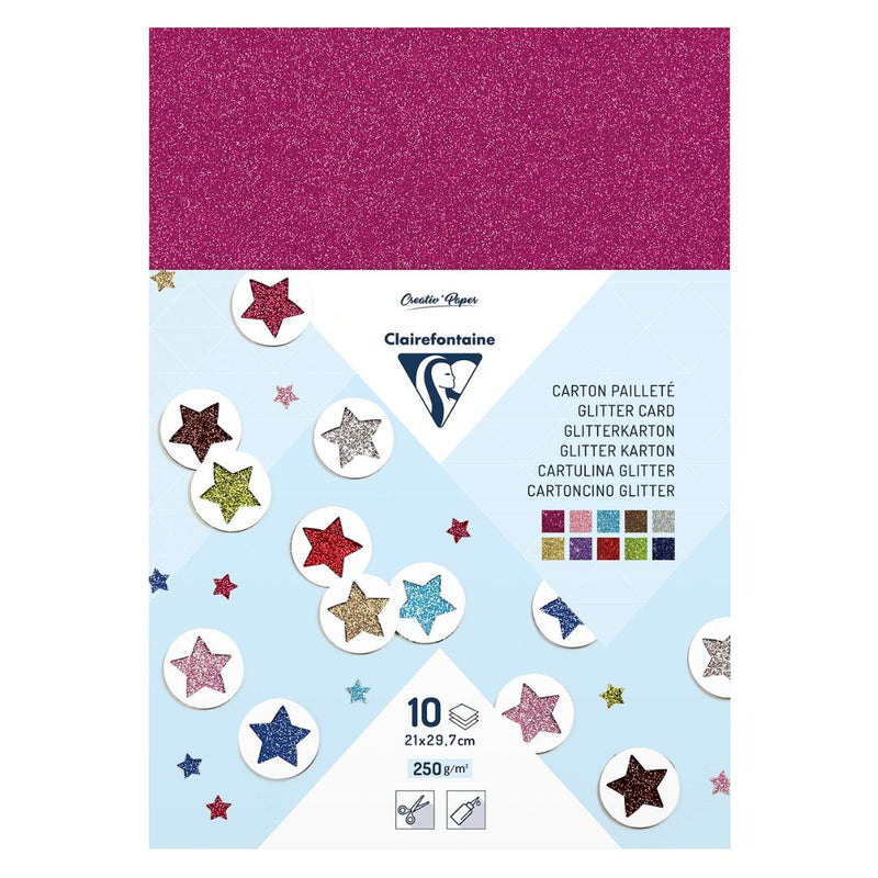 Clairefontaine A4 250g 10 Sheet Glitter Cardboard