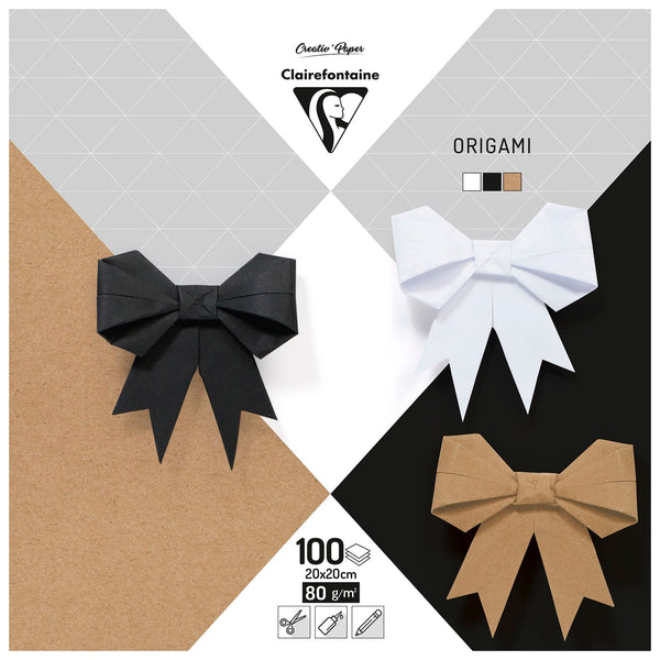 Clairefontaine 10 Neutral Colours 20x20cm 100 Sheet Origami Paper