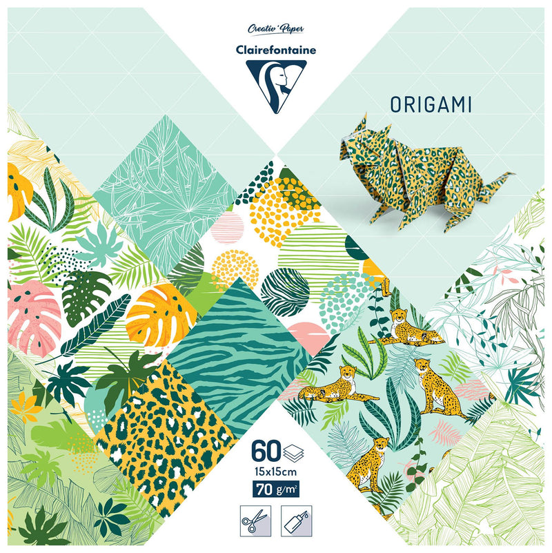 Clairefontaine Exotic Freshness 15x15cm 60 Sheet Origami Paper