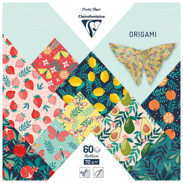 Clairefontaine Fruity Garden 15x15cm 60 Sheet Origami Paper