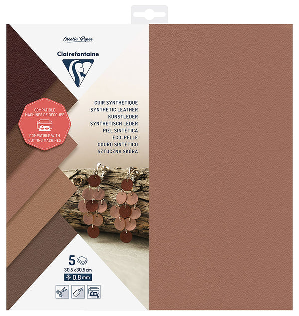 Clairefontaine Synthetic Leather 30.5x30.5cm Cutting Paper Pack of 5