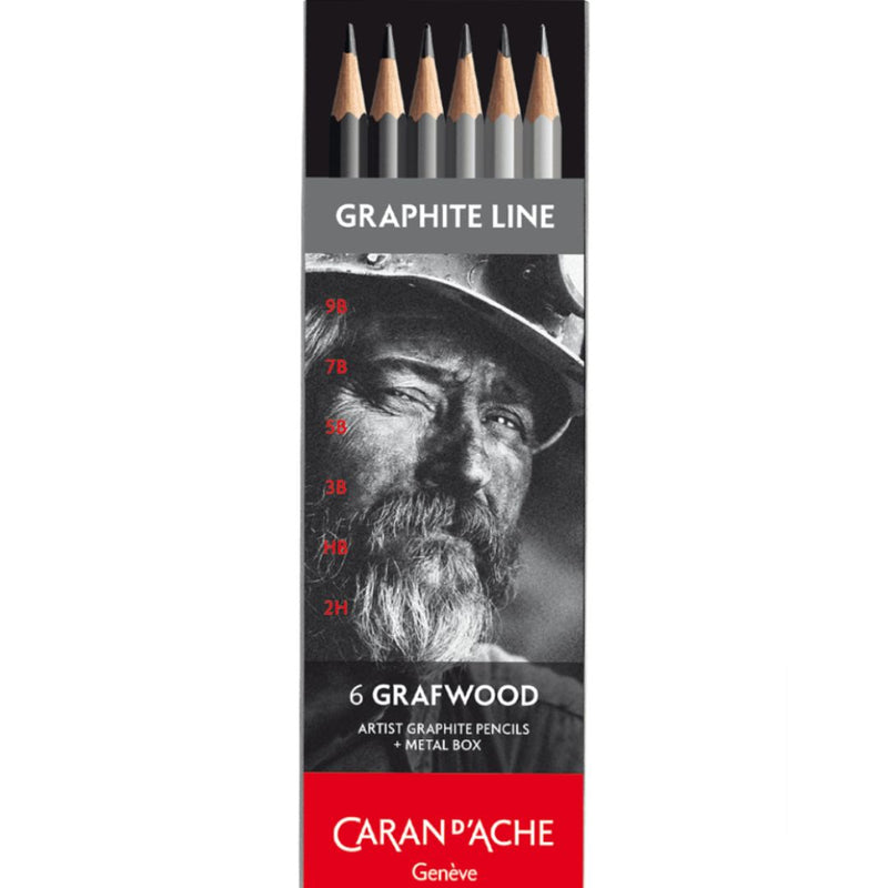 Caran D'ache Grafwood Graphite Line Assorted Pencils Set of 6