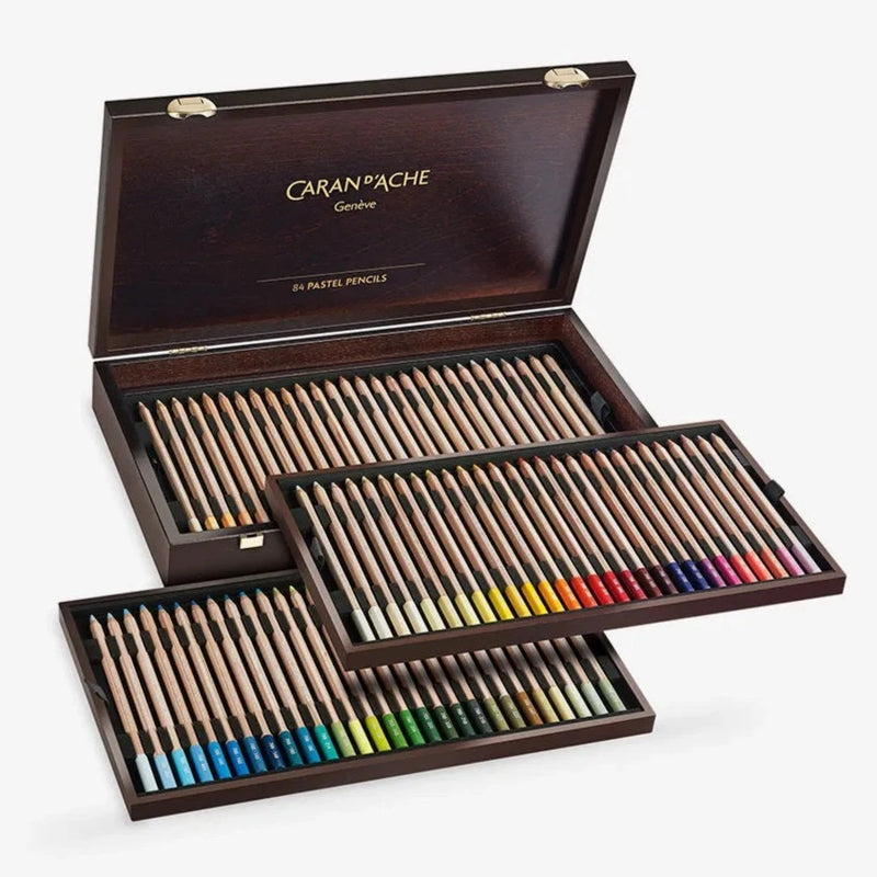 Caran d'Ache Pastel Pencils Wooden Box Set of 84