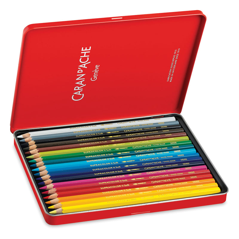 Caran D'ache Supracolour Soft Aquarelle Colour Pencil Set of 18