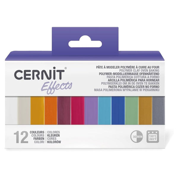 Cernit Mini Blocks 25g Effects Polymer Clay Set of 12