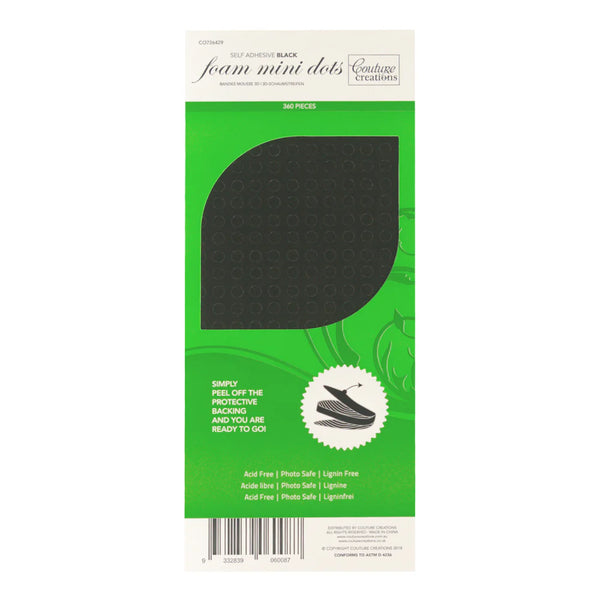 Couture Creations Adhesive 3D Foam Mini Dots 360 Pieces#Colour_BLACK