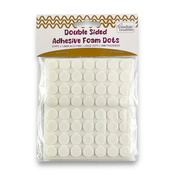 Couture Creations Double Sided Adhesive 12mm Foam Dots 224 Pieces