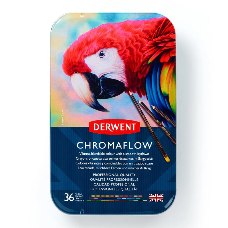 Derwent Chromaflow Coloured Pencils Tin of 36