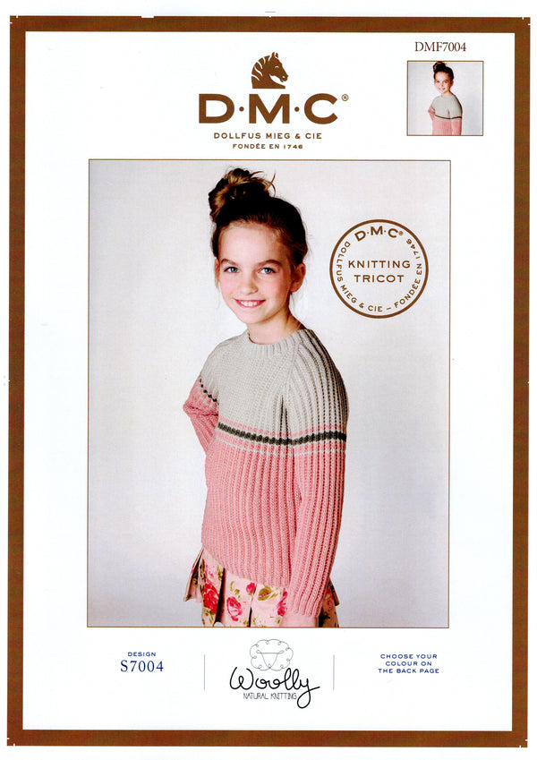 DMC Woolly Merino Pattern Leaflet - Kids Striped Sweater