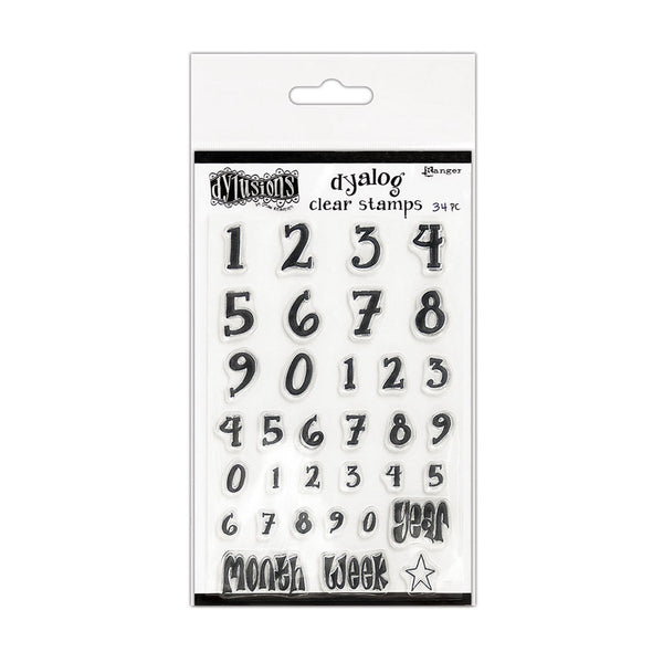 Ranger Dylusions Dyalog 5x9 INCH Numerology Stamp Set