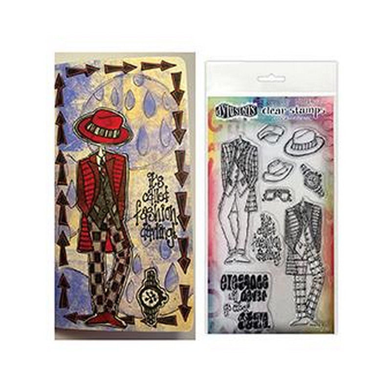 Ranger Dylusions 5x9 INCH Couture Stamp Set - A Day at the Races, Duo