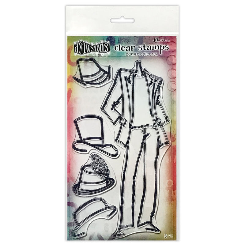 Ranger Dylusions 5x9 INCH Couture Stamp Set - Man About Town