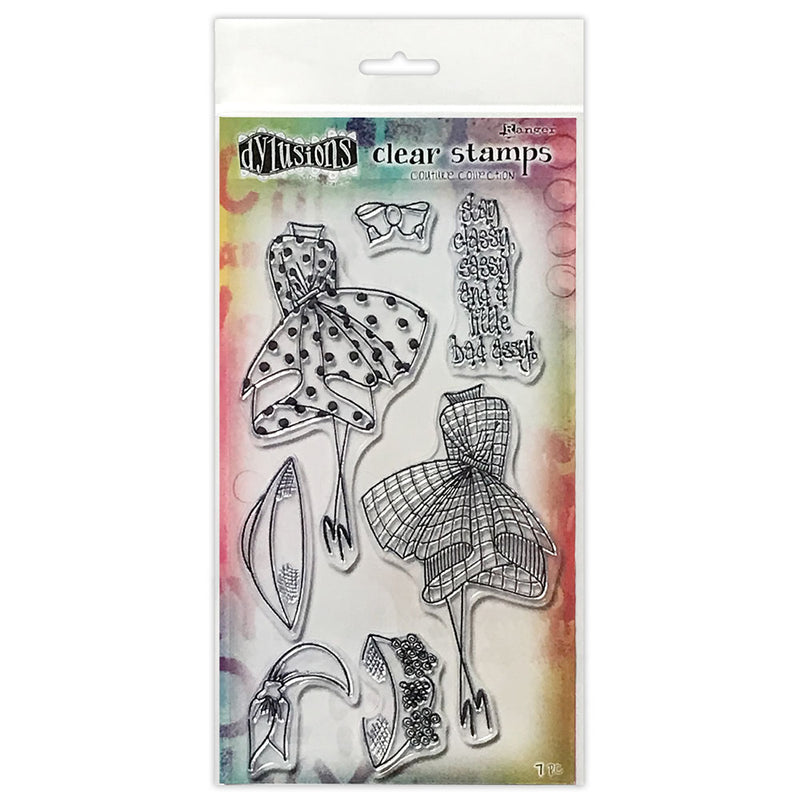 Ranger Dylusions 5x9 INCH Couture Stamp Set - Walk in the Park, Duo