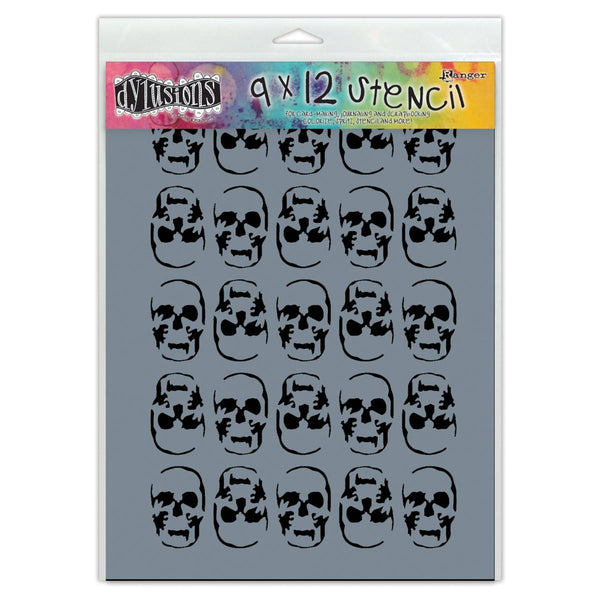 Ranger Dylusions Large 9x12 INCH Skulls Stencil