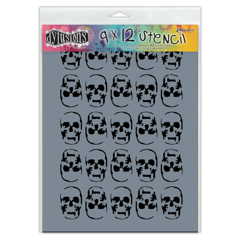 Ranger Dylusions Large 9x12 INCH Skulls Stencil