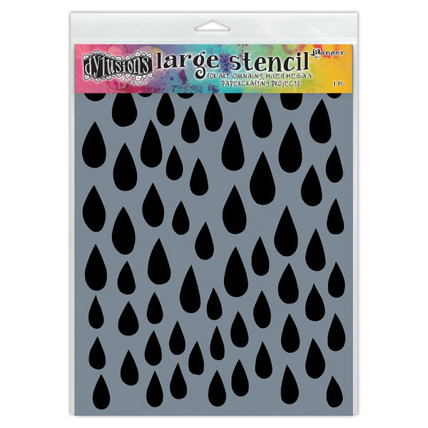 Ranger Dylusions Large 9x12 INCH Raindrops Stencil