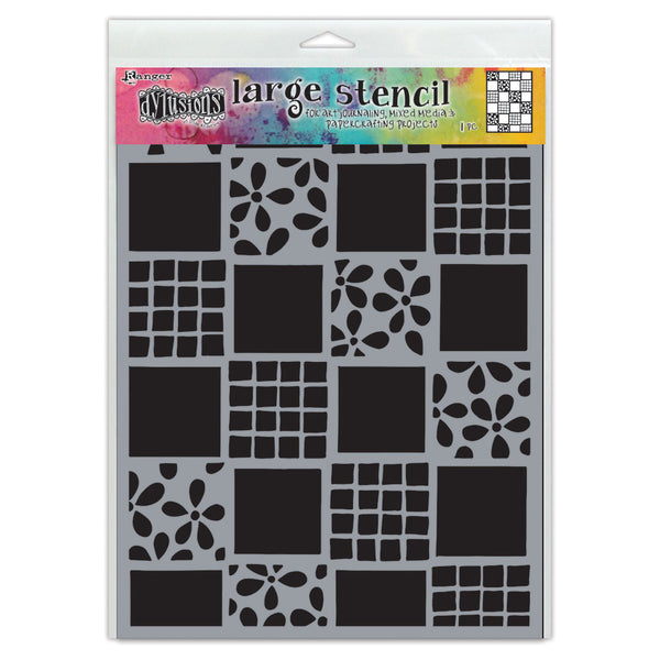 Ranger Dylusions Square Dance Stencils#Size_9X12 INCH