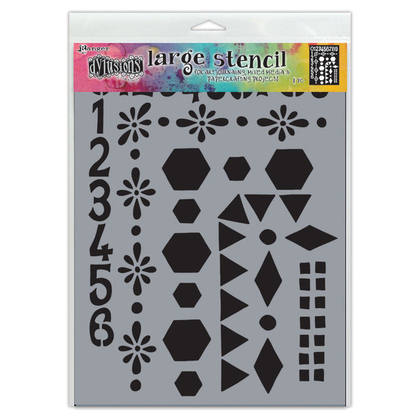 Ranger Dylusions Large 9x12 INCH Number Frame Stencil