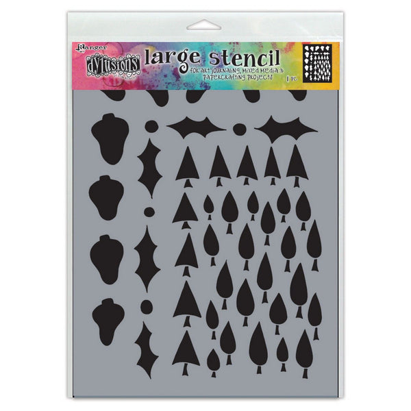 Ranger Dylusions Large 9x12 INCH Tree Border Stencil