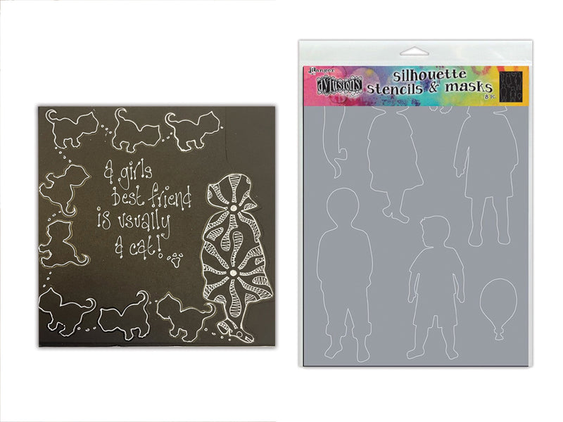 Ranger Dylusions Dyalog Silhouette Stencil Grandkids