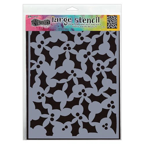 Ranger Dylusions Jolly Holly Stencils#Size_9X12 INCH