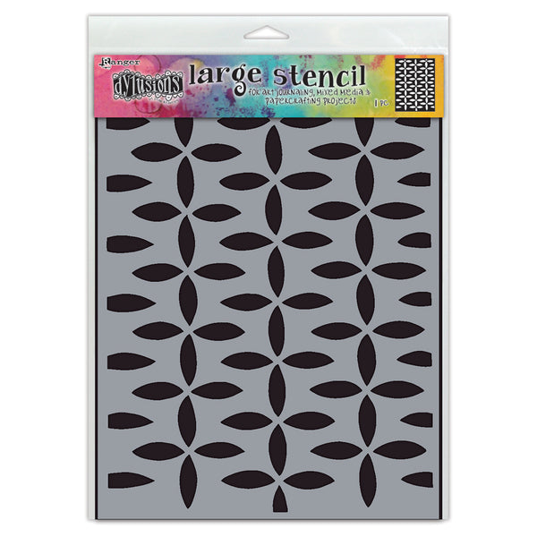 Ranger Dylusions Retro Grid Stencils#Size_9X12 INCH