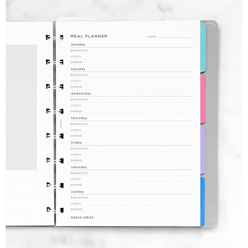 Filofax A5 Meal Planner Notebook Refill