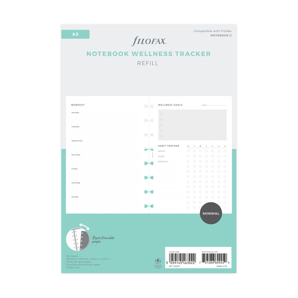 Filofax A5 Wellness Trackers Notebook Refill