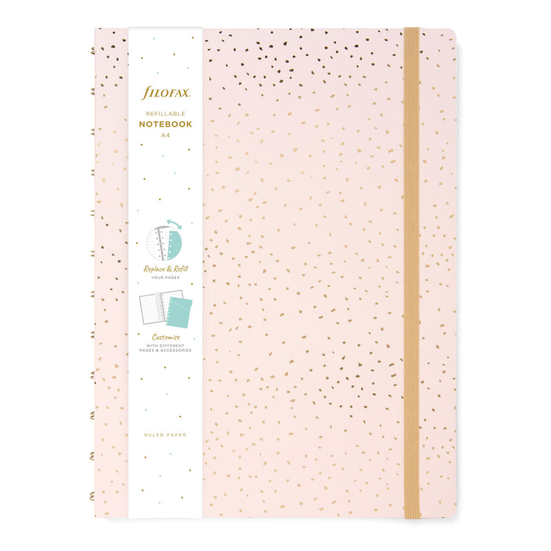 Filofax Confetti A4 Rose Quartz Notebook