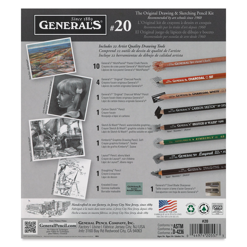 General's Classic Drawing & Sketching Kit Set of 22