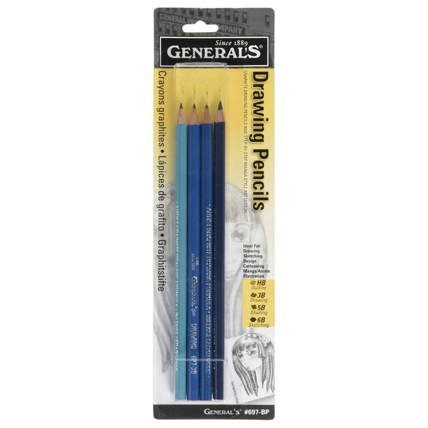 General's Drawing Graphite Pencils Set (HB 3B 5B 8B BP)