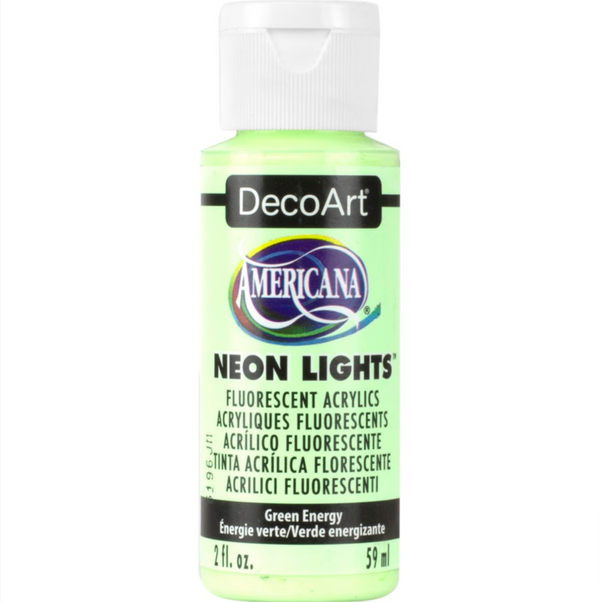 Decoart Americana Neon Lights Paints 2oz#Colour_GREEN ENERGY