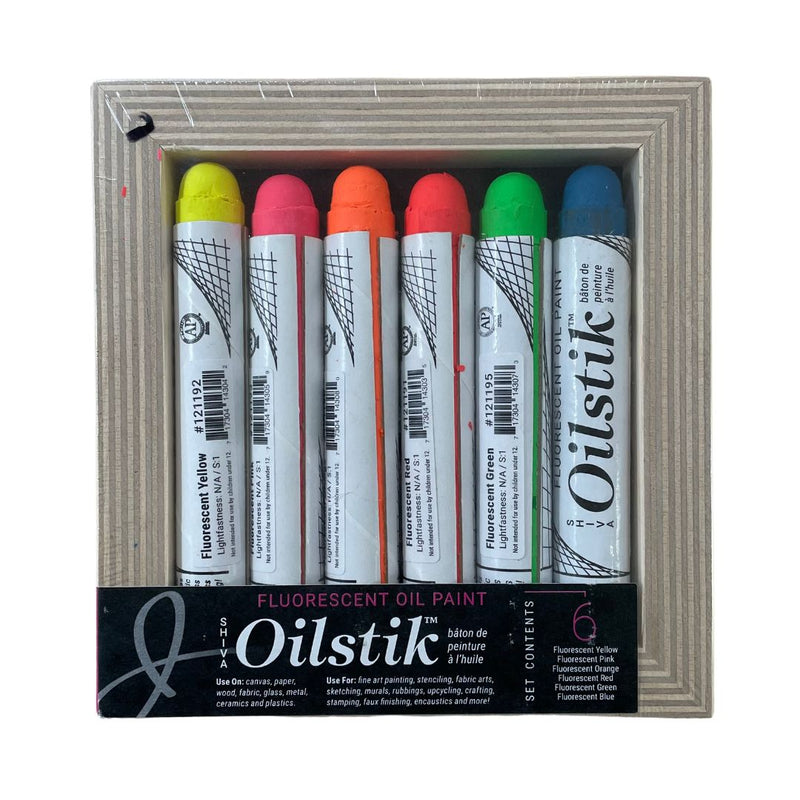 Shiva Oilstiks Fluorescent Set Of 6 + Canvas