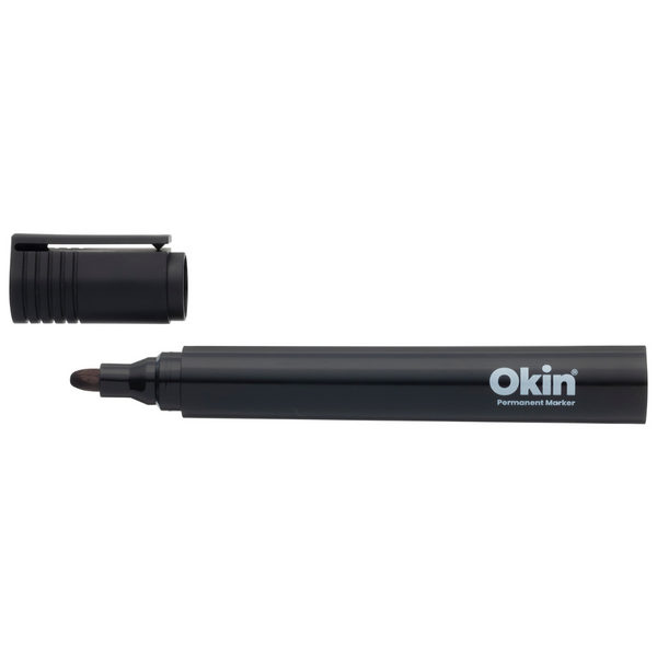 Okin Permanent Marker Bullet Tip - Pack Of 12#colour_BLACK