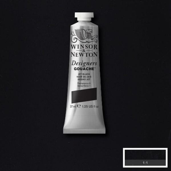 Winsor & Newton Designers' Gouache Paint 37ml#colour_JET BLACK