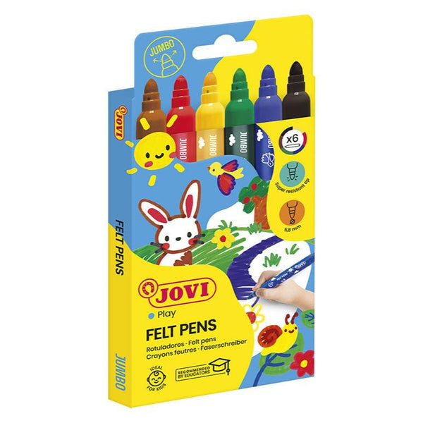 Jovi Washable Maxi Felt-Tip Pens Set of 6