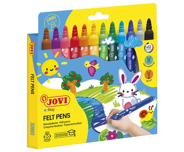 Jovi Washable Maxi Felt-Tip Pens Set of 12