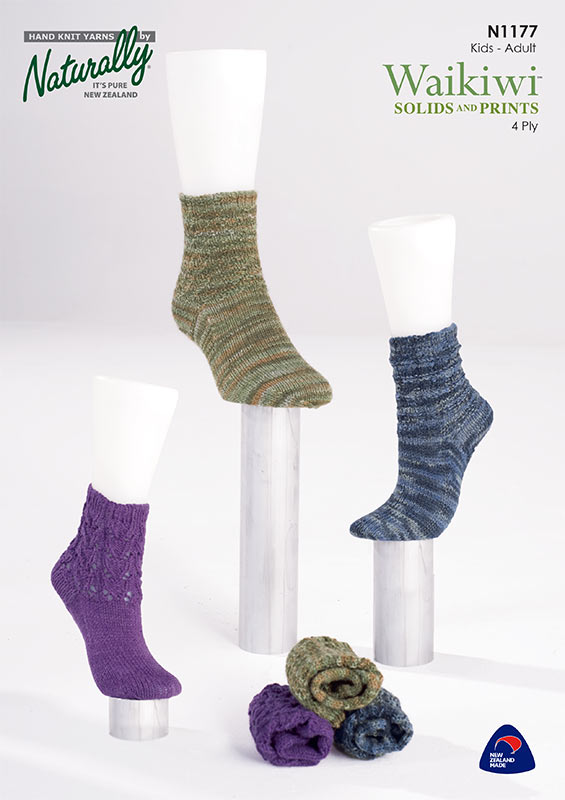 Naturally Pattern Leaflet Waikiwi Unisex/Socks N1177