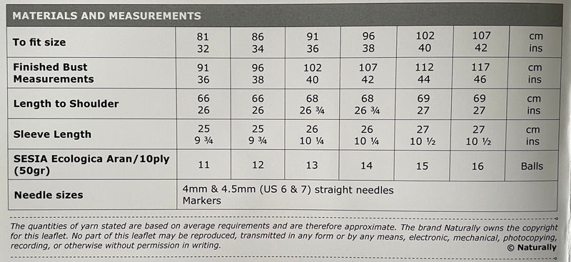 Naturally Pattern Leaflet Sesia Lana Ecologica Womens/Sweater N1421